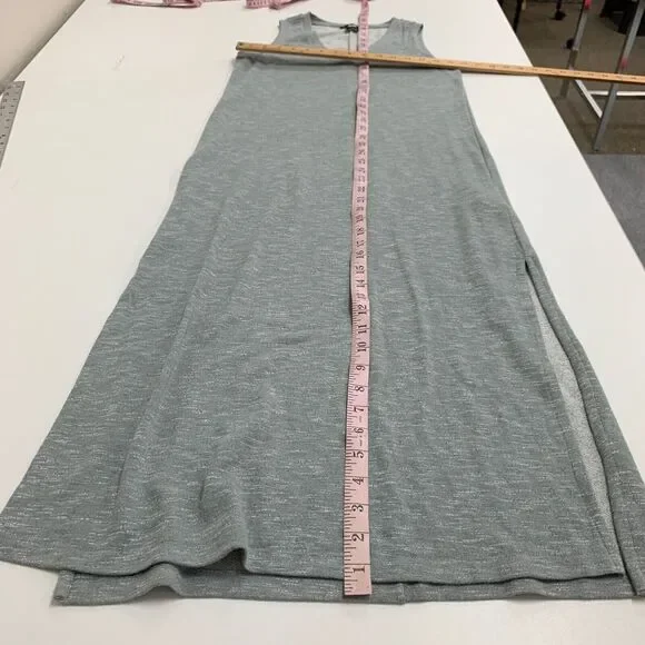 Paige Dress Womens XS Extra Small Gray Heather Sage Midi Tank Side Slits V Neck - Picture 7 of 15